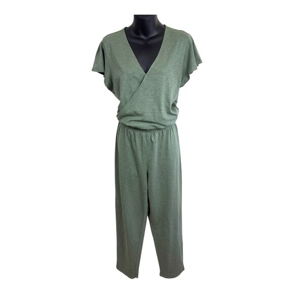 Candace Cameron Bure Sunkiss Olive Flutter Sleeve Jumpsuit - Picture 6 of 8